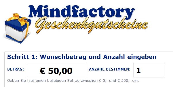 Mindfactory Geschenkgutschein